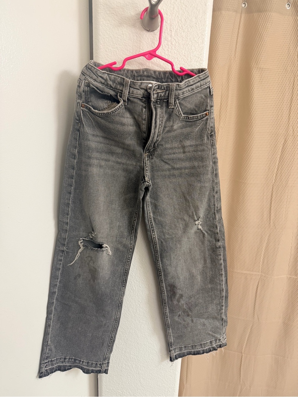 Bundle Girls Distressed Gray Washed Jeans - Casual Straight Leg H & M Zara